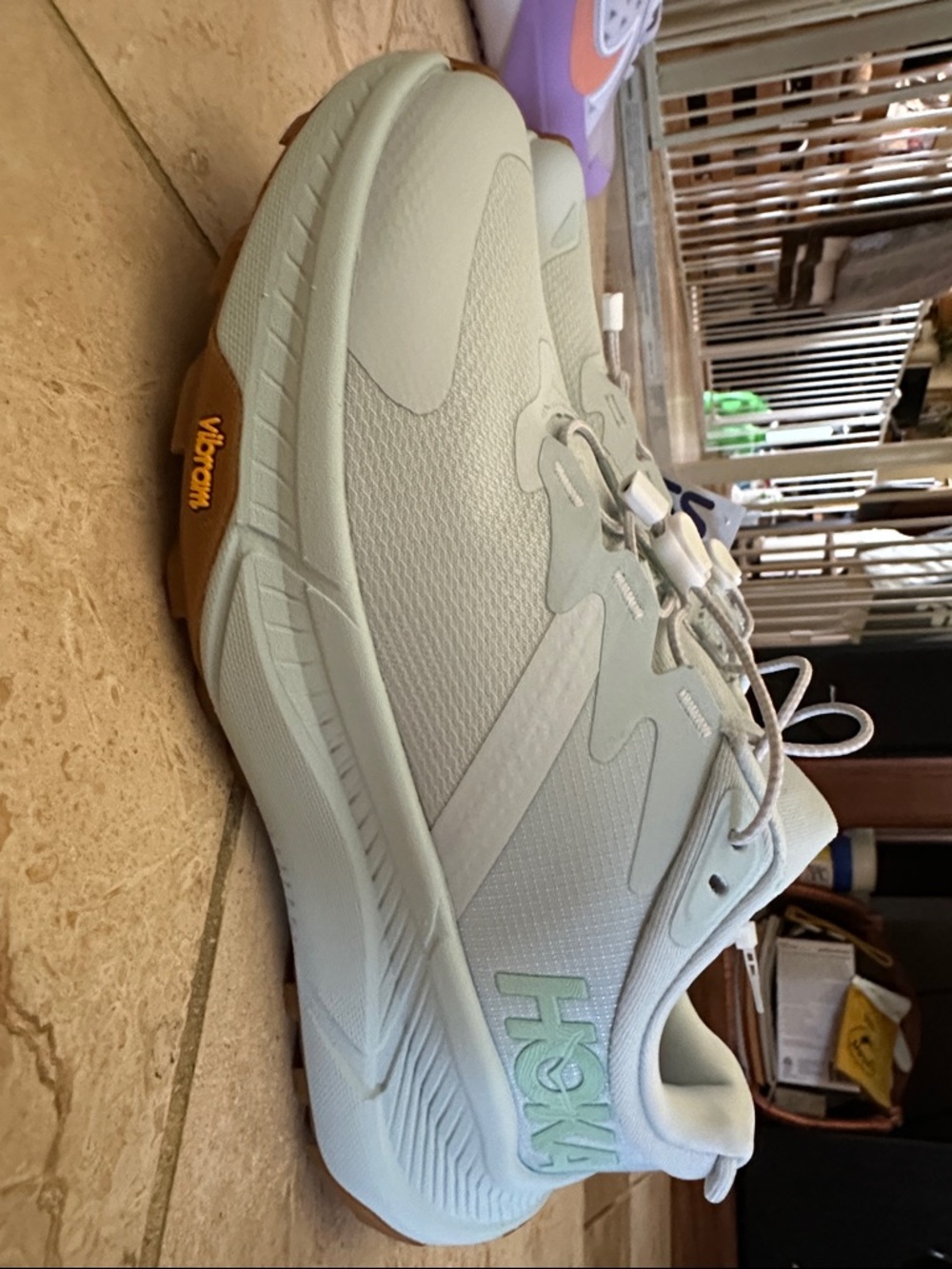 Brand new Hoka size 7 Women's Light blue with brown accent Sneakers